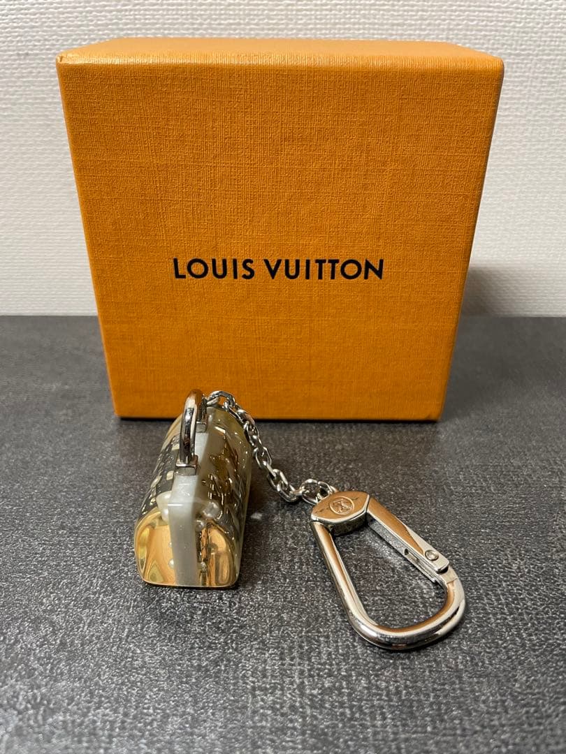 ルイヴィトン ポルトクレ スピーディー キーホルダー ベージュ系　シルバー金具