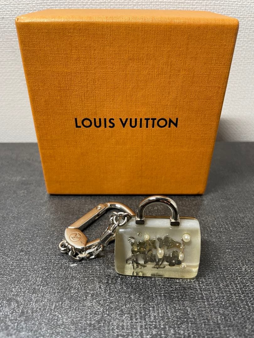 ルイヴィトン ポルトクレ スピーディー キーホルダー ベージュ系　シルバー金具
