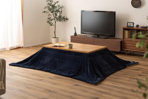 おしゃれ ふかふか かわいい 暖かい フリース 長方形 こたつ布団 ネイビー