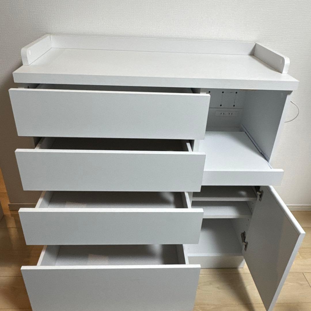 【送料込】LOWYA キッチン収納 引き出し付き