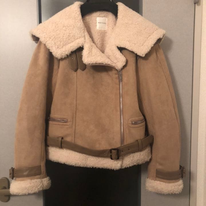 【即日発送可能】フェイクムートンコンパクトライダースジャケット