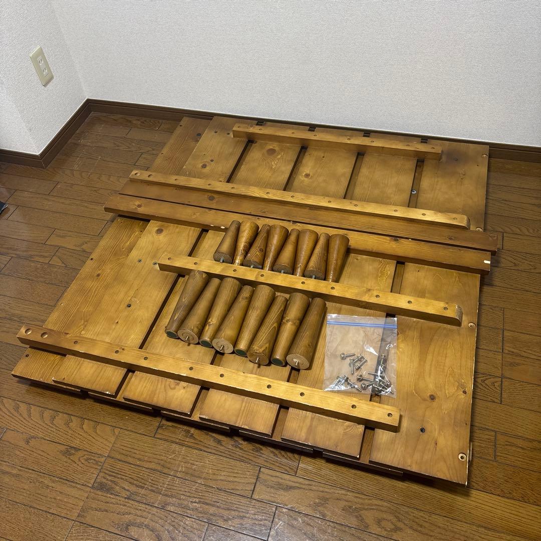 北欧ローベッドフレーム　セミダブル　簡単組立　高さ調節可17cm又は22cm