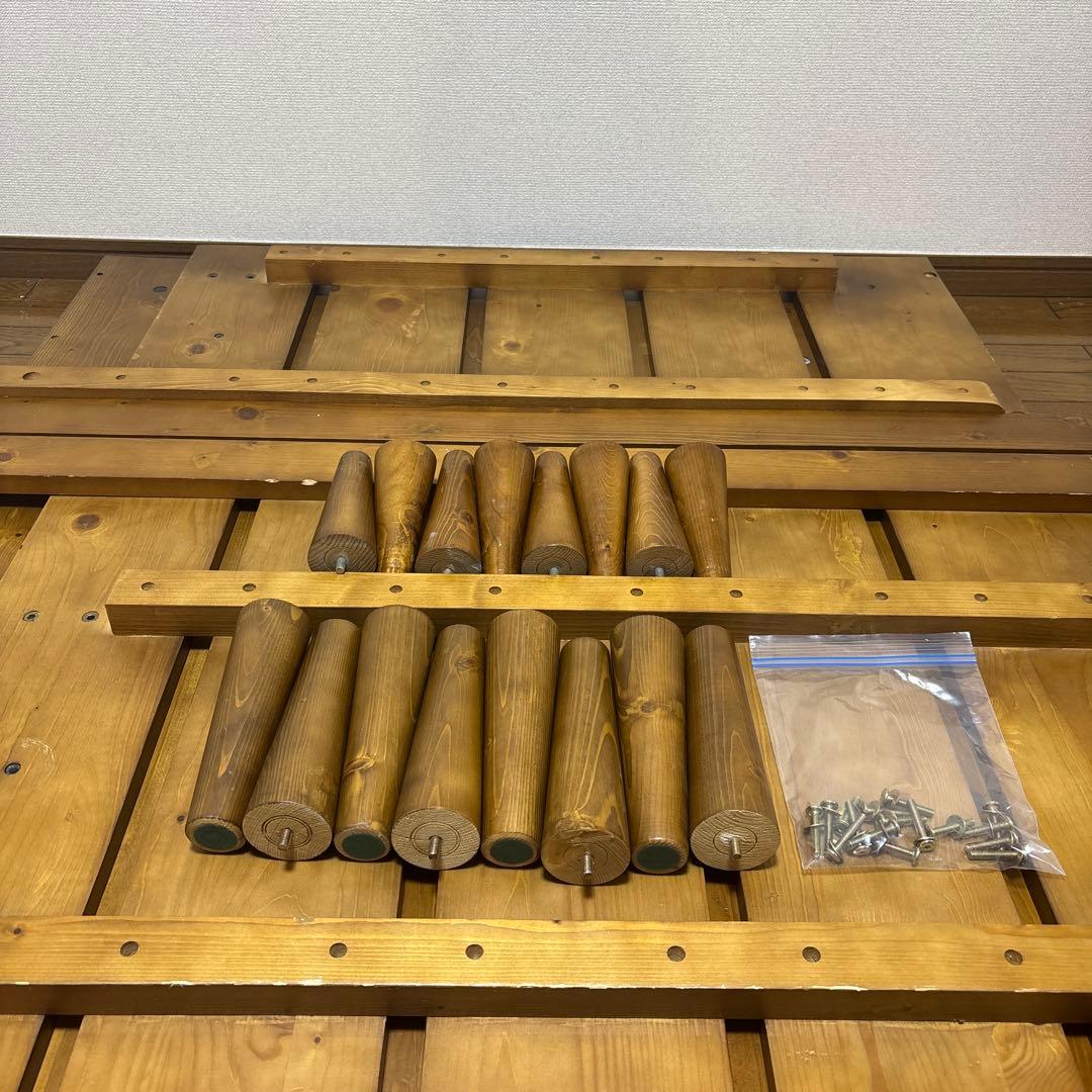 北欧ローベッドフレーム　セミダブル　簡単組立　高さ調節可17cm又は22cm