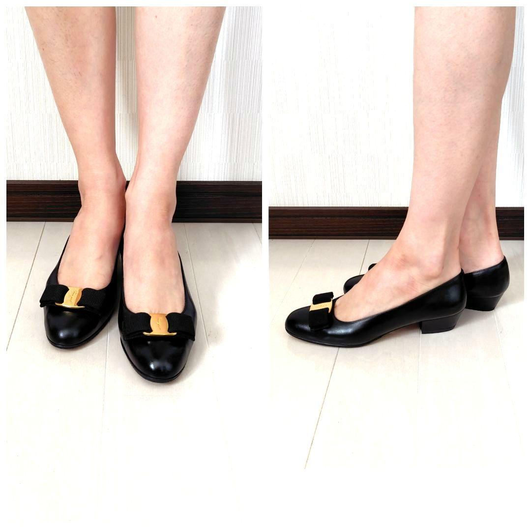 ✨️腕利き職人のリペア済✨️良品❤【フェラガモ】ヴァラ パンプス 黒