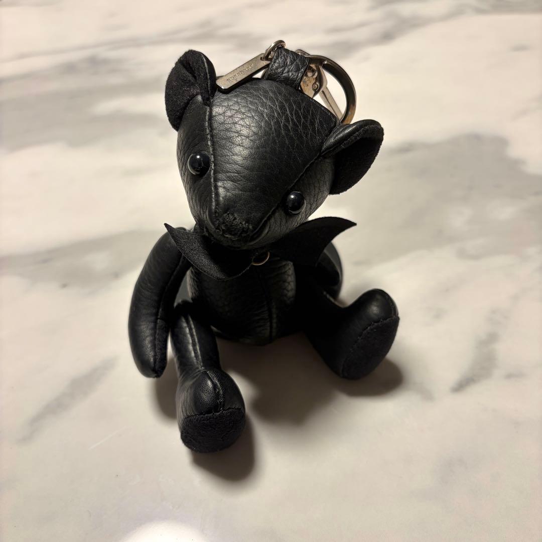 BURBERRYバーバリー トーマスベアキーホルダー チャームレザー ブラック