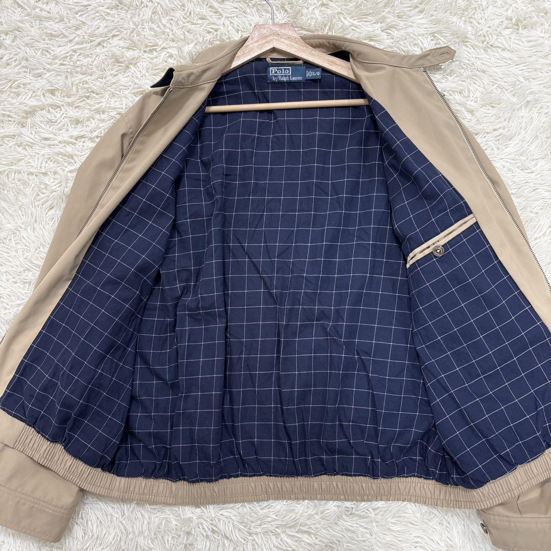 ポロバイラルフローレン　スウィングトップ　ベージュ　チェック　ポニー　L
