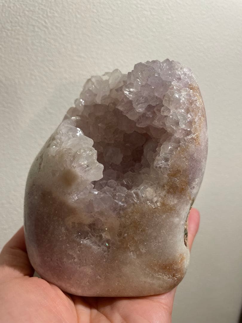 【希少】ピンクアメジストフリーフォーム　ジオード天然石置物　ブラジル 818g