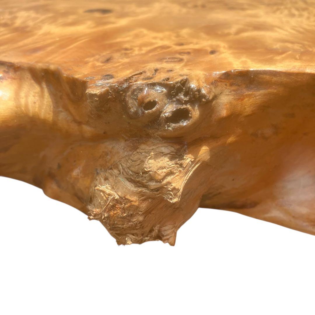 高級　一枚板　テーブル　瘤杢　重厚感のあるデザイン　座卓　花台　飾り台　天然木