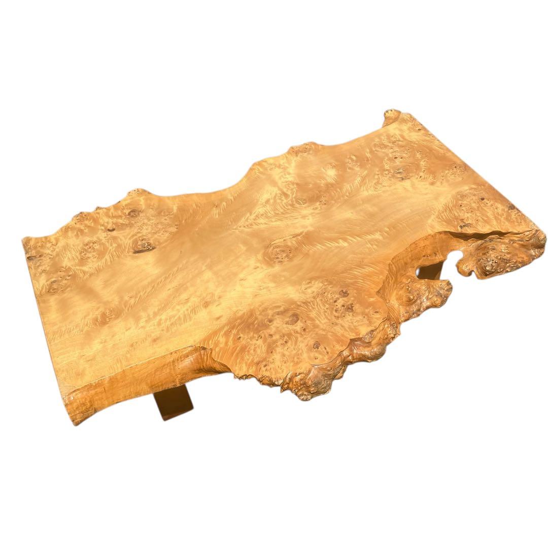 高級　一枚板　テーブル　瘤杢　重厚感のあるデザイン　座卓　花台　飾り台　天然木