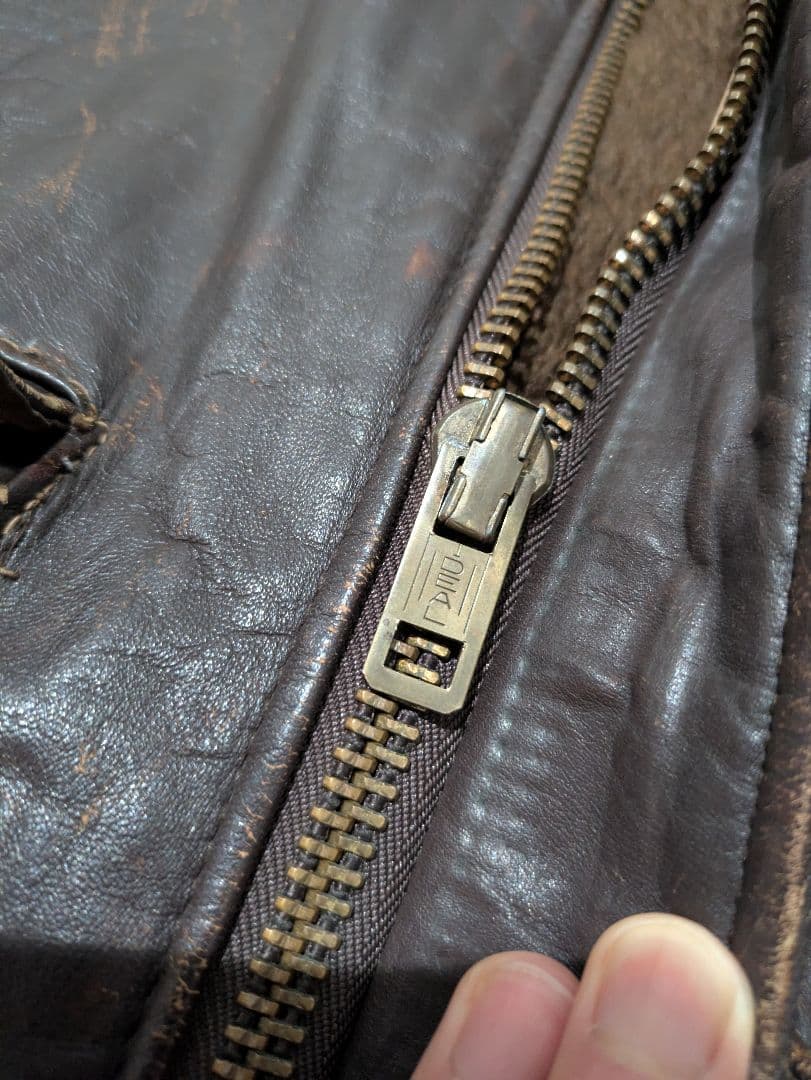 【雰囲気抜群】ショット 184SM レザーフライトジャケット 38 茶