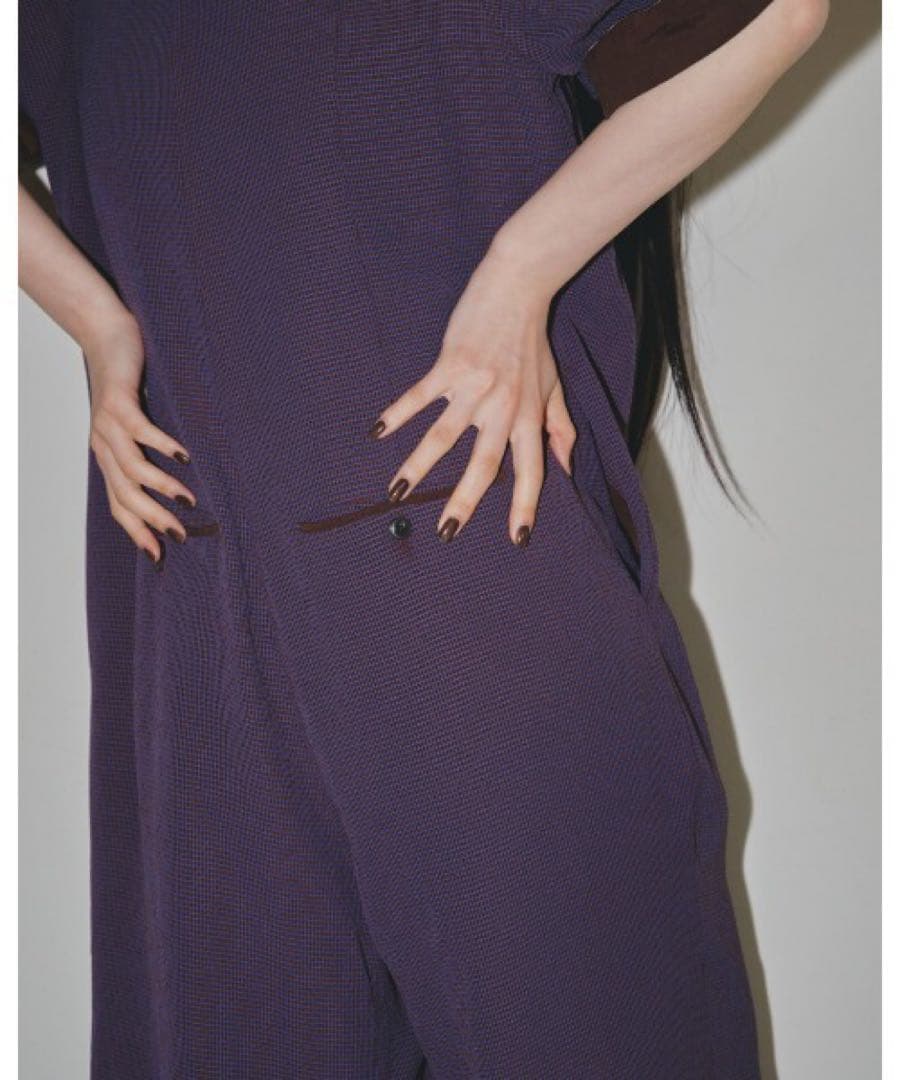 ジョーゼットチェックコンビネゾン　トゥデイフル　パープル