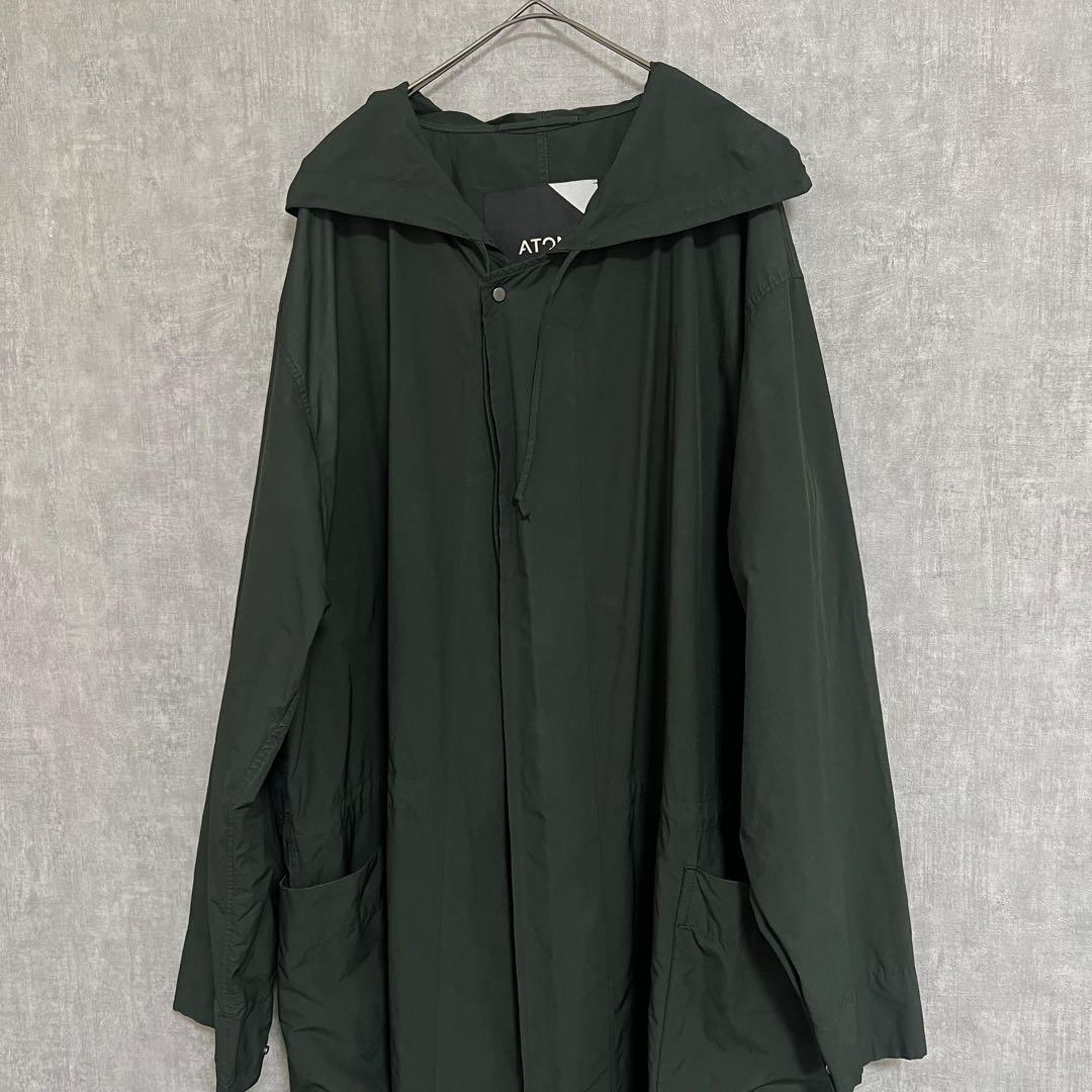 ATON フード付きナチュラルダイ ロングコート