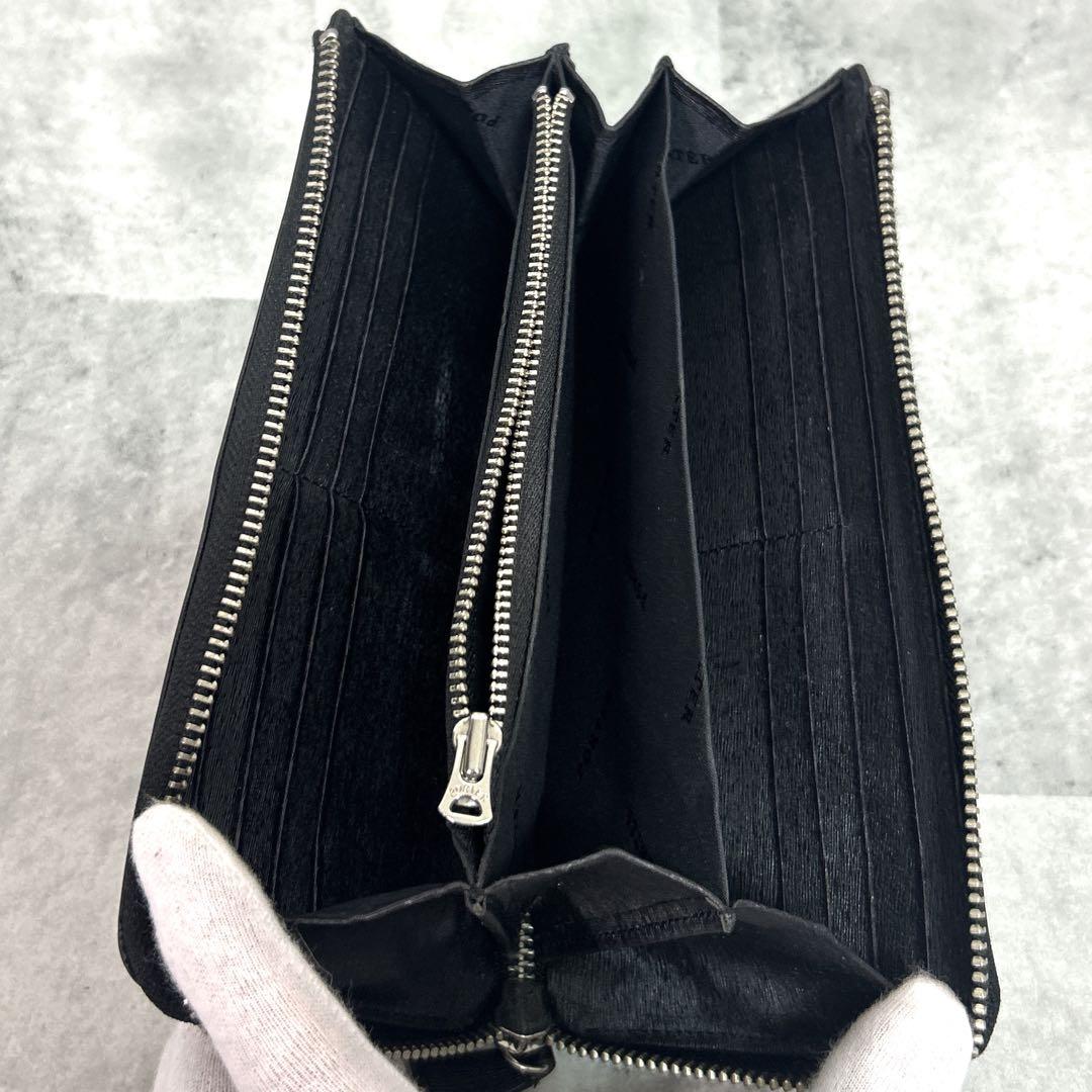【美品】PORTERポーター カレント レザー L字ファスナー 長財布 ブラック