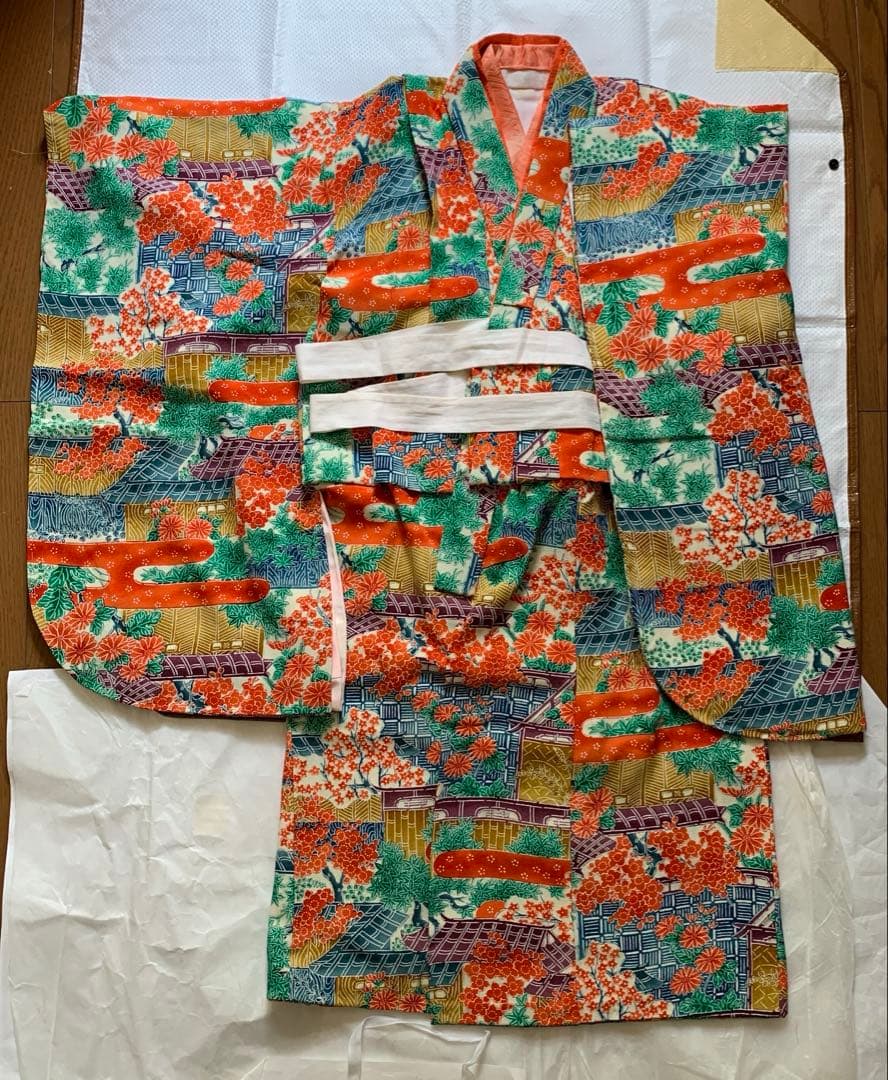 セット売り　着物　帯　七五三　7歳　日舞　昭和レトロ　アンティーク着物