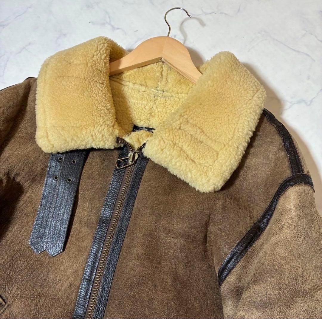 希少(40)✨AVIREX ムートン フライトジャケット B3 ボア ブラウン