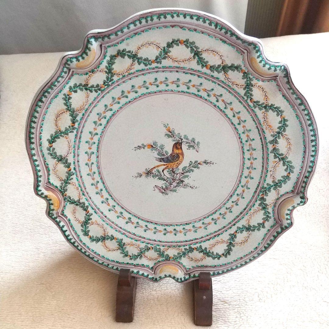 美しい鳥の絵皿・壁掛け・海外大皿・海外インテリア