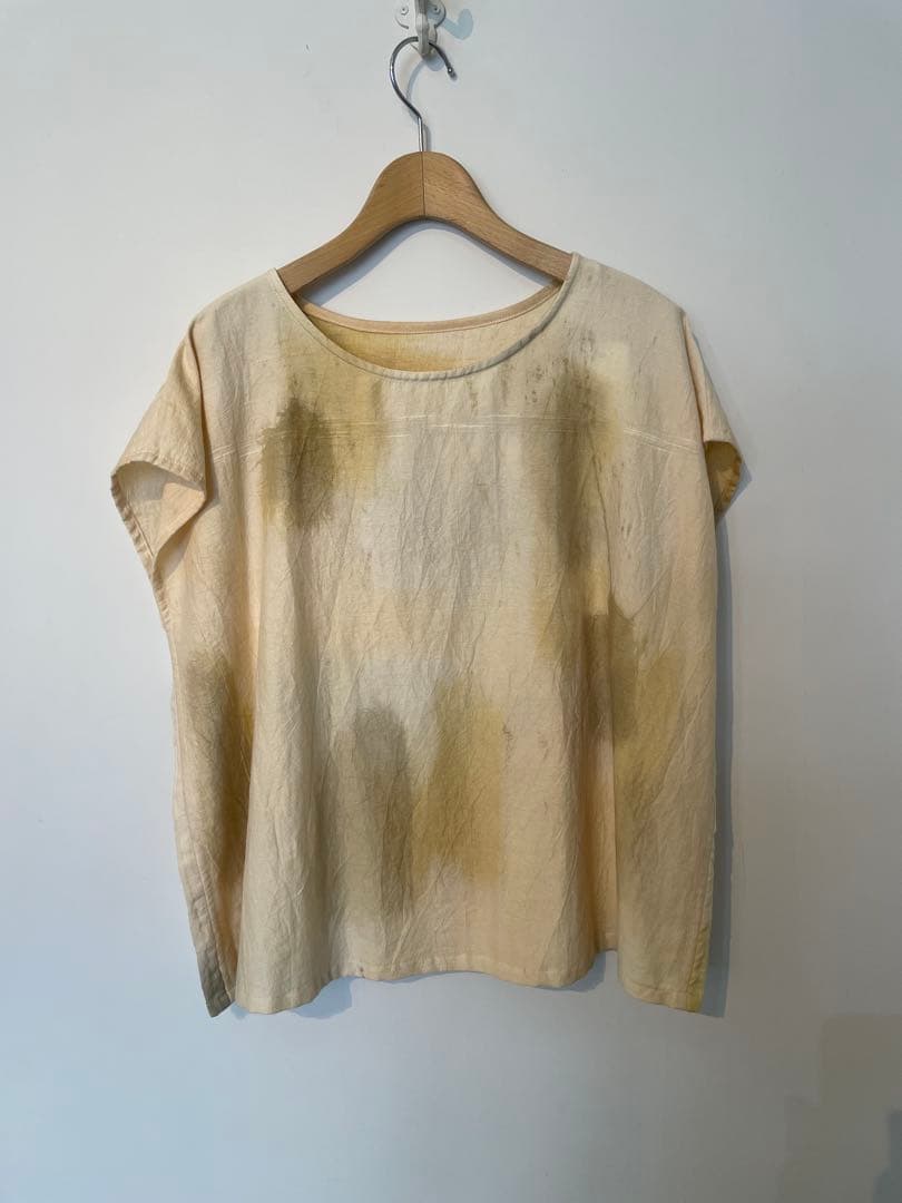 ダル　クリーム色 半袖シャツ 抽象模様 24200円