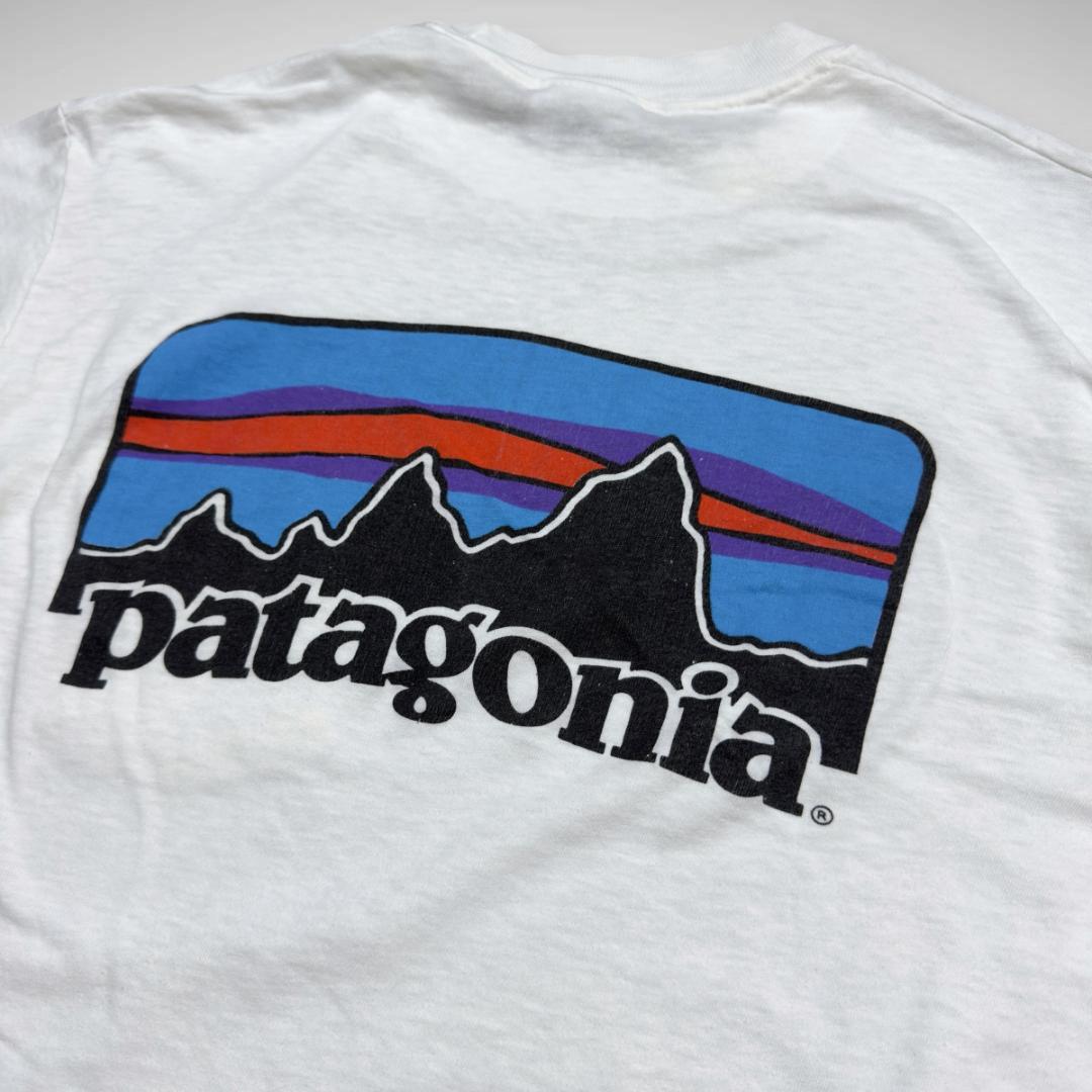 80sアメリカ製パタゴニアビンテージTシャツポケ付きロンT長袖白Lstedman