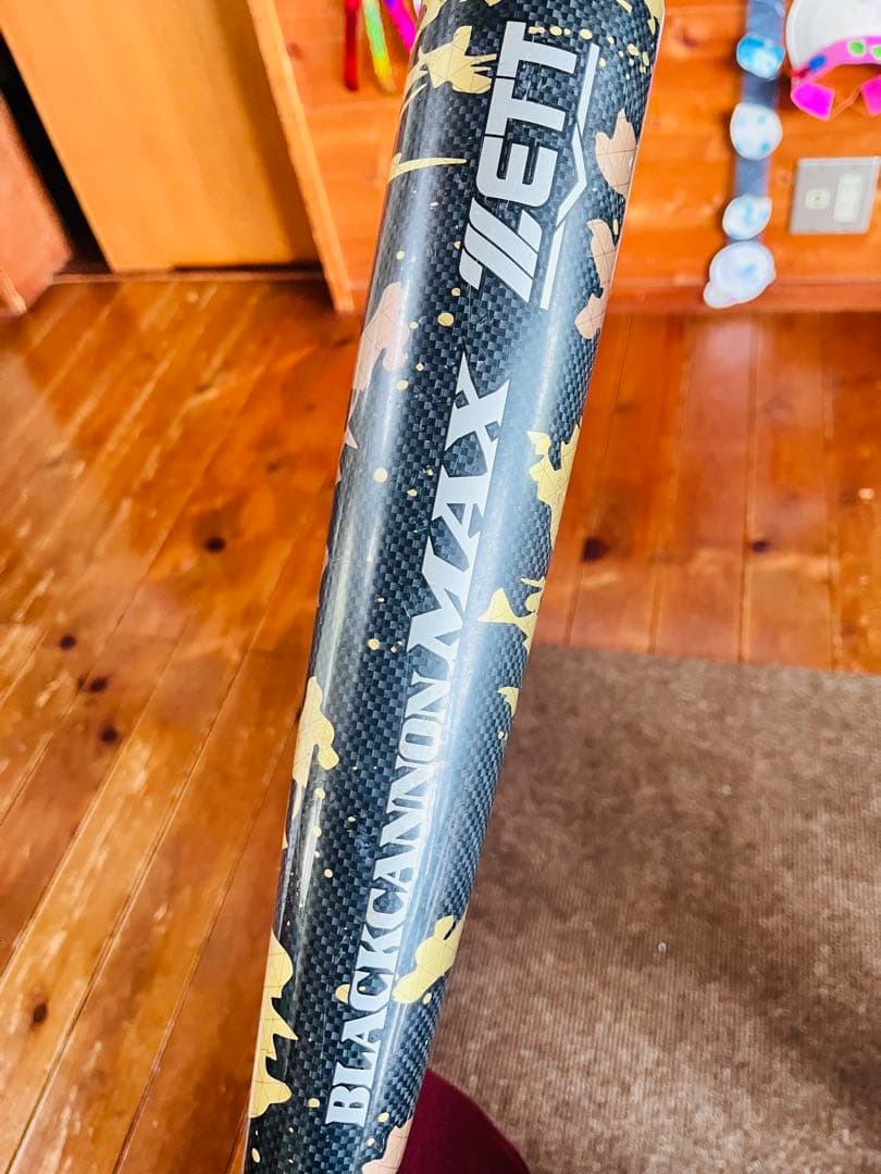 美品ゼット 軟式用バット ブラックキャノンMAX ケース付きです！