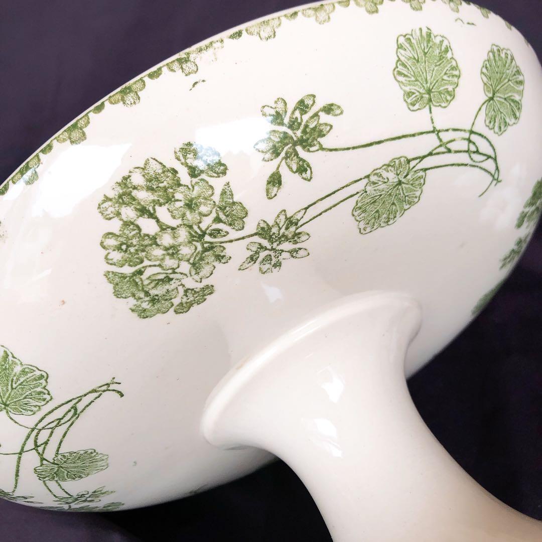 UCサルグミンヌ　ゼラニウム　コンポティエコンポート皿　フランスアンティーク食器