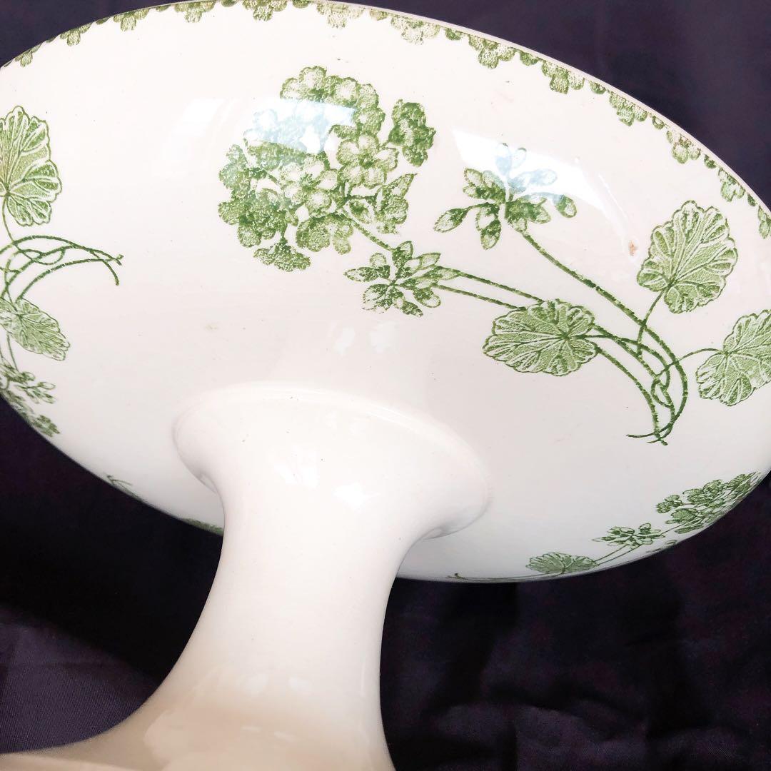 UCサルグミンヌ　ゼラニウム　コンポティエコンポート皿　フランスアンティーク食器