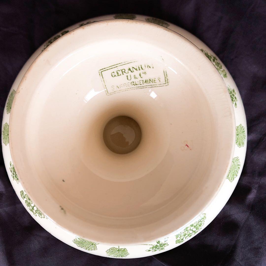 UCサルグミンヌ　ゼラニウム　コンポティエコンポート皿　フランスアンティーク食器