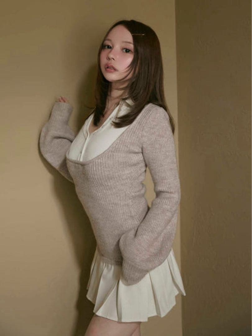 ワンピース andmary Demi layered mini dress