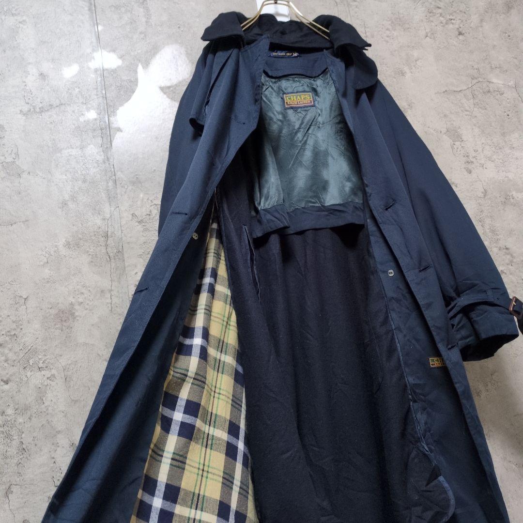 【レア物】ラルフローレン　チャップス　紺 ダブルブレスト トレンチコート　L