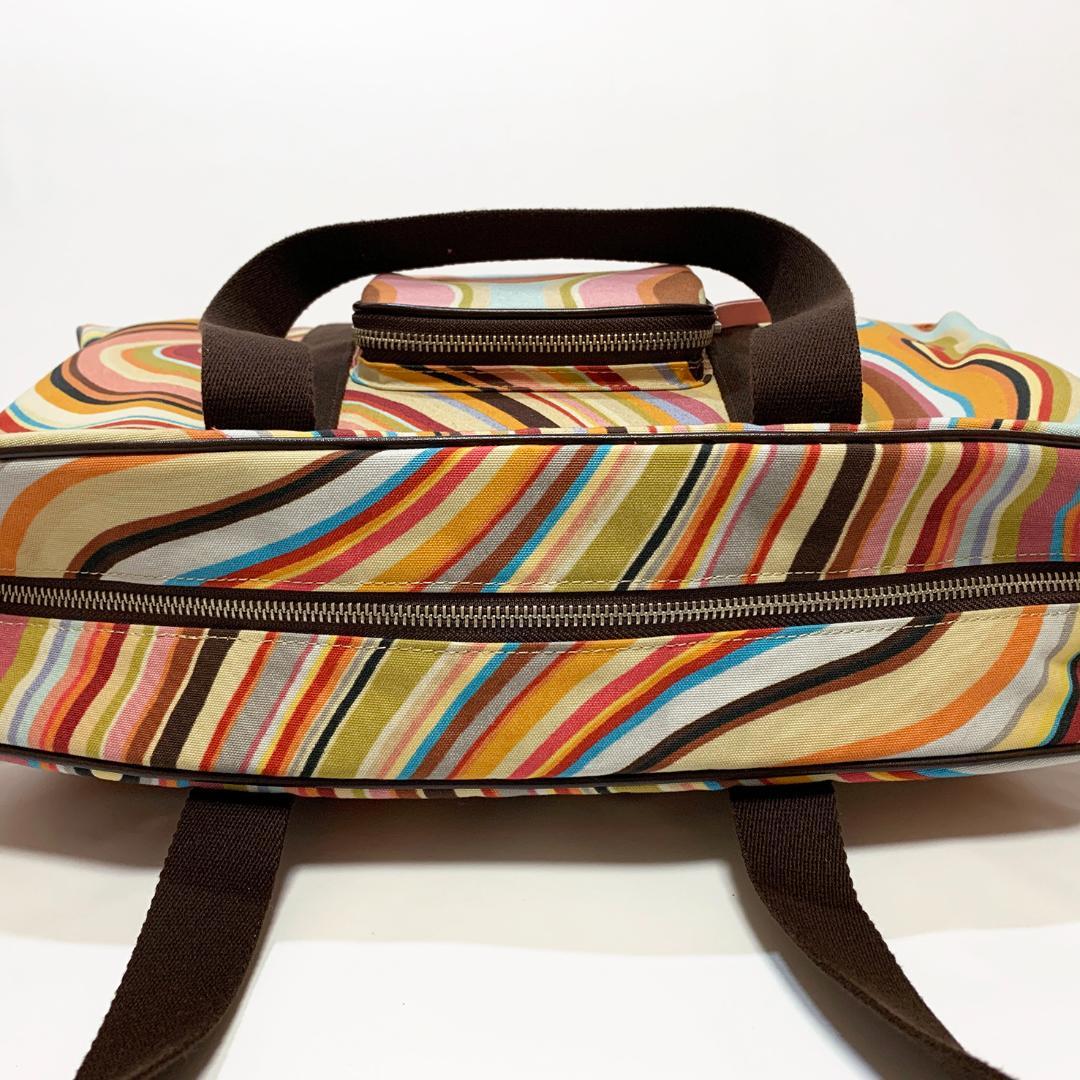 【極美品】Paul Smith ボストンバッグ マルチカラーストライプ 大容量