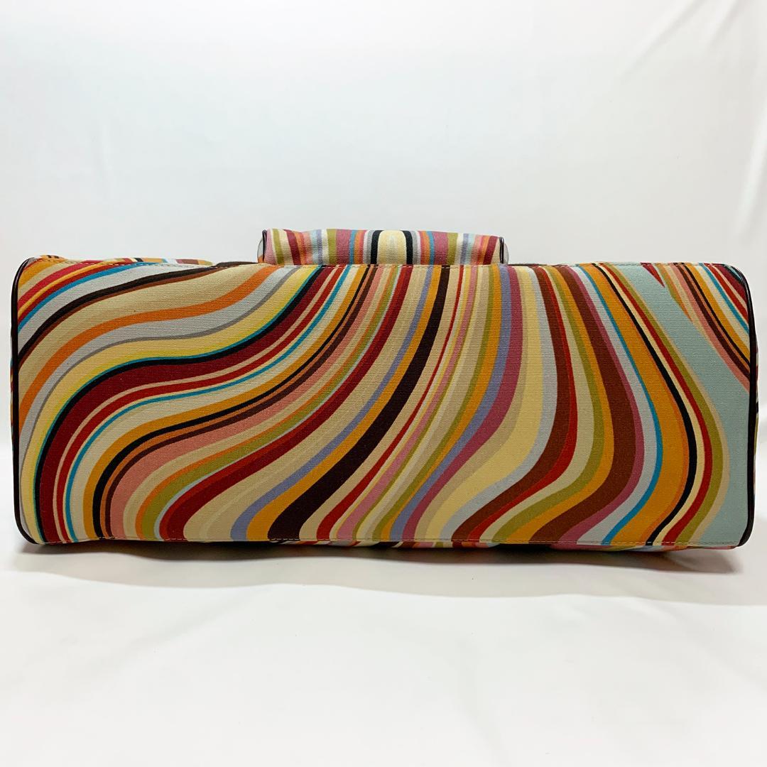 【極美品】Paul Smith ボストンバッグ マルチカラーストライプ 大容量