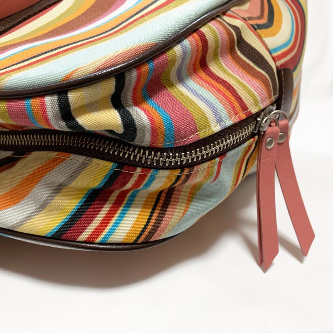 【極美品】Paul Smith ボストンバッグ マルチカラーストライプ 大容量