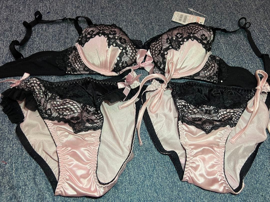 サテン　ピンクB65 C65 C70M ブラ選択エメフィール　ブラショーツセット