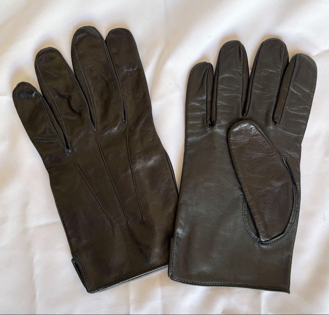 【新品】バーニーズニューヨーク スマホ対応レザーグローブ 手袋 8.5 本革 黒