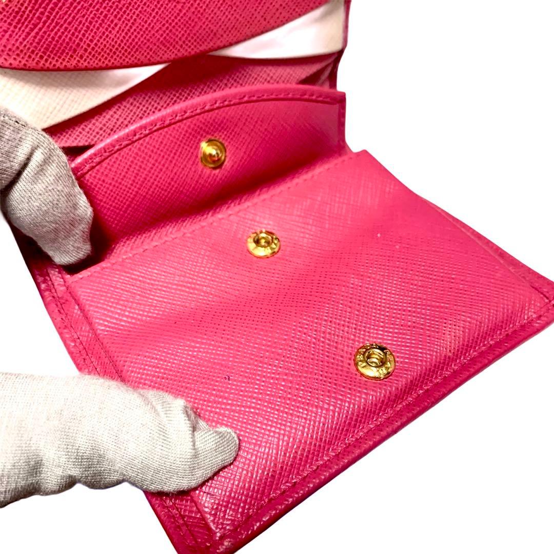 凛様PRADA プラダ　２つ折り財布　サフィアーノレザー　ピンク