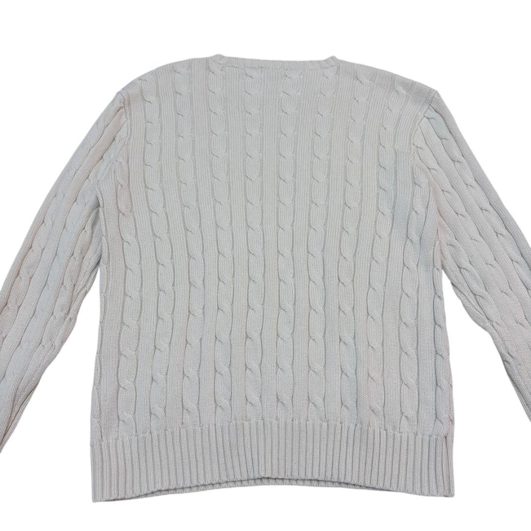 【美品】Polo Ralph Lauren ケーブルニットカーディガン ホワイト