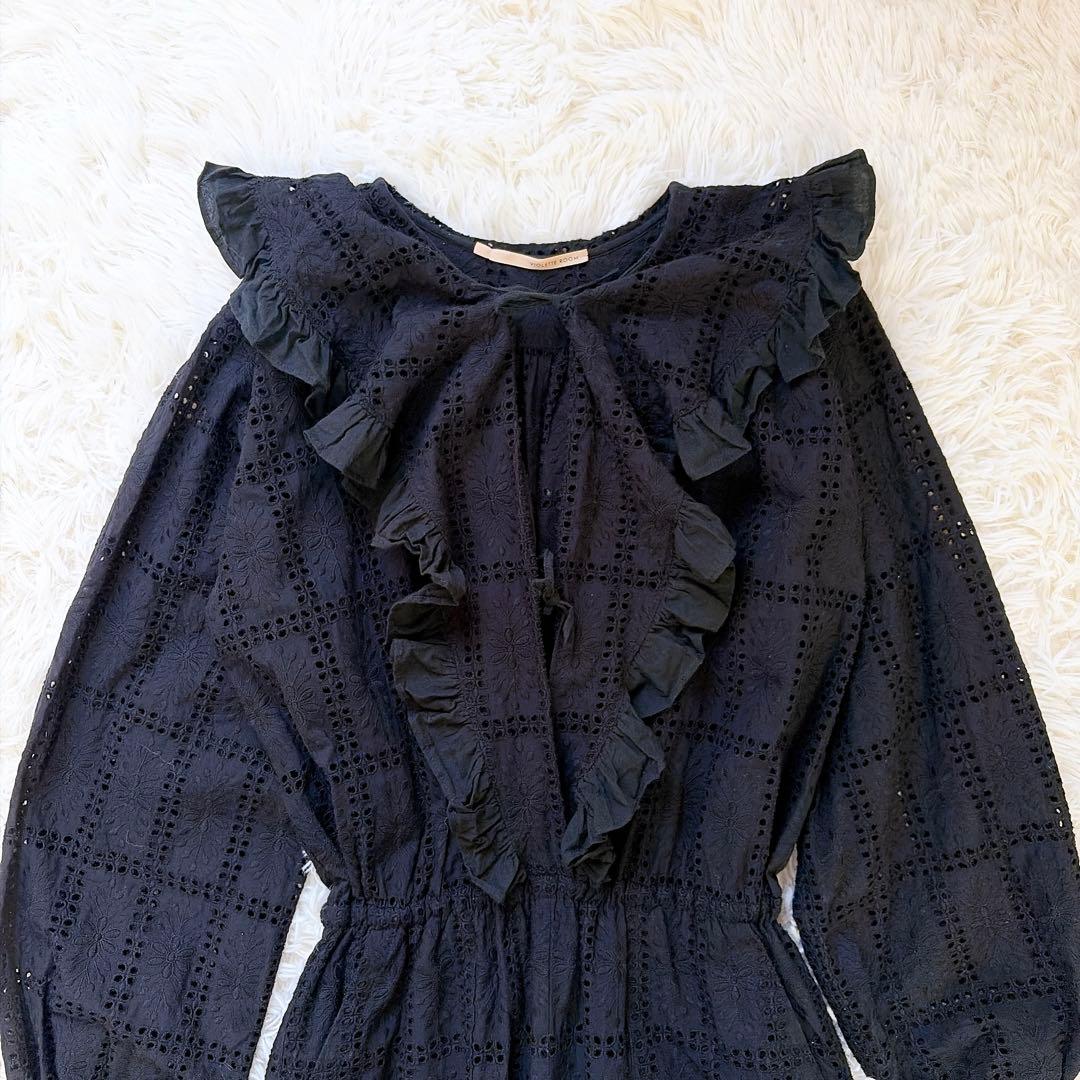 VIOLETTE ROOM バイオレットルーム レースオールインワン　ブラック