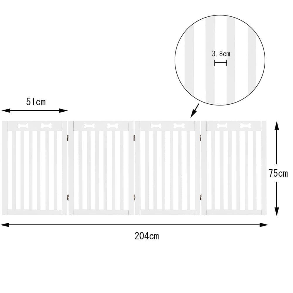 unipaws 木製犬用ゲート　折り式バリア　ペット用家具フェンス　ペットガード
