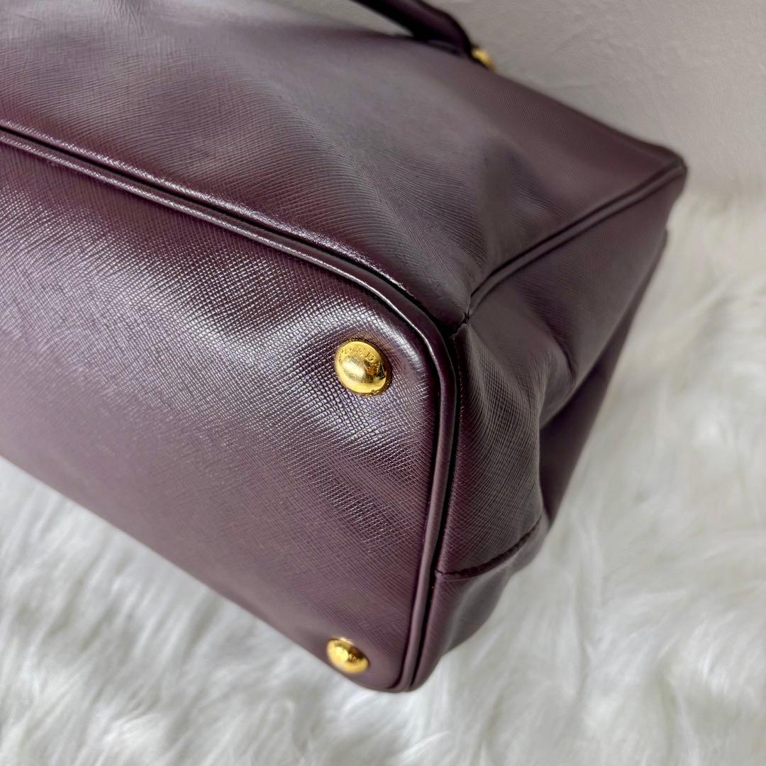 ✨PRADA プラダ ガレリア トートバッグ バーガンディ サフィアーノレザー