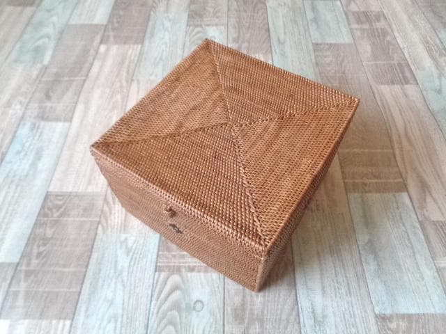 四角ボックス●フタ付●柄入●アタ●バリ島●1027.2●大きめタイプ