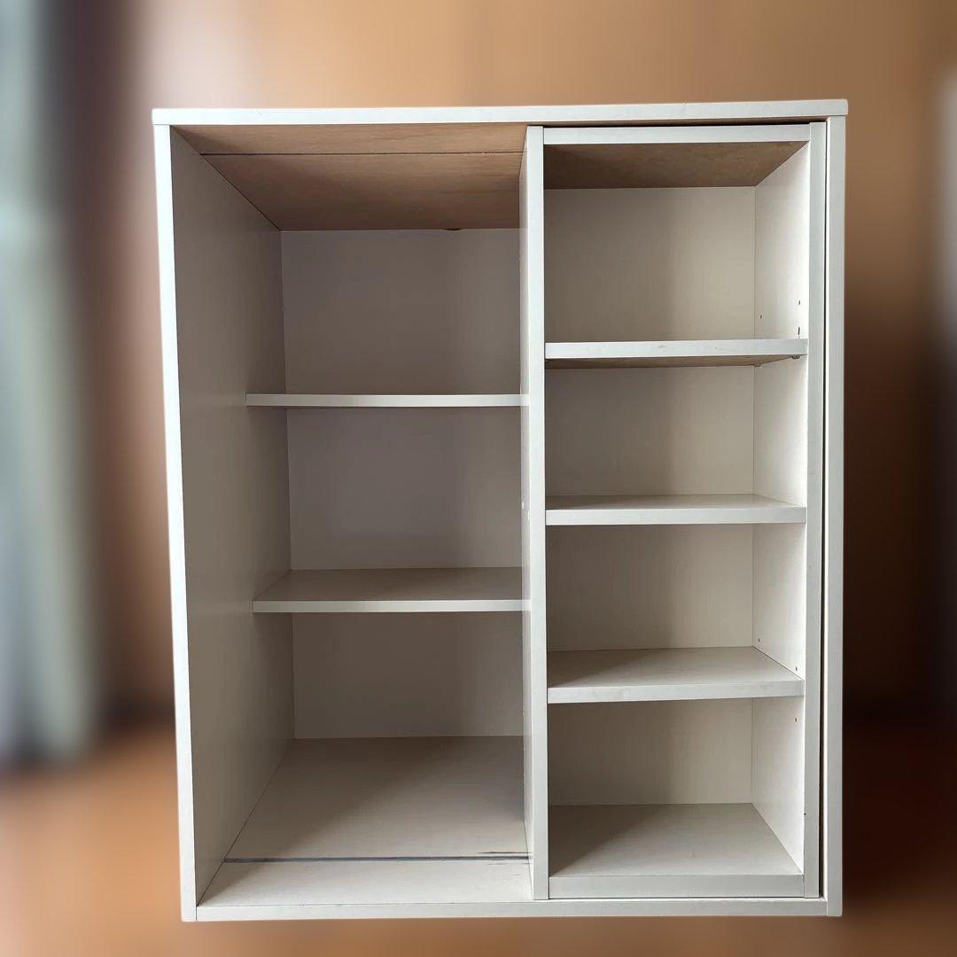 ぽん家具　ホワイト・本収納・押入れ整理ラック(スライドタイプ)