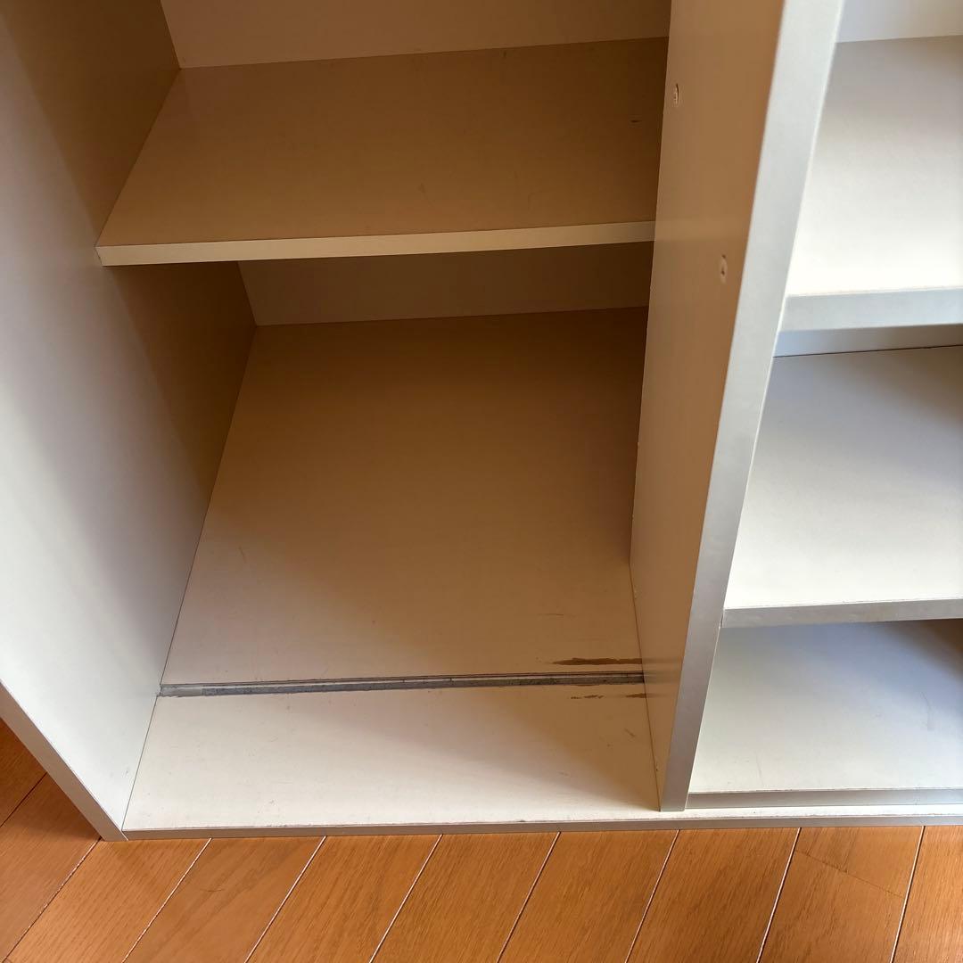 ぽん家具　ホワイト・本収納・押入れ整理ラック(スライドタイプ)