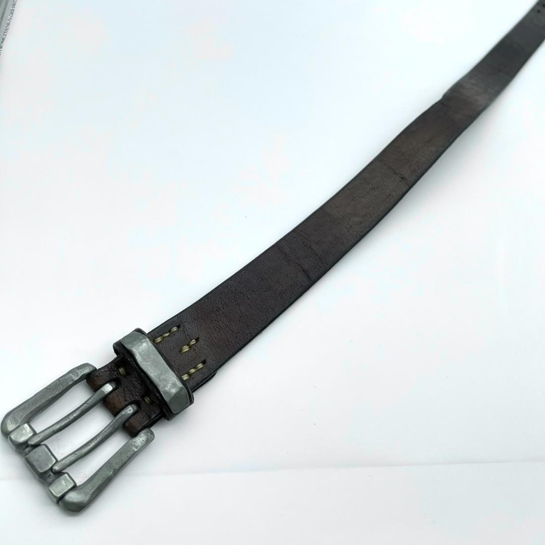 ヴィンテージワークス ベルト シルバーバックル ブラウン 茶 本革 レザー