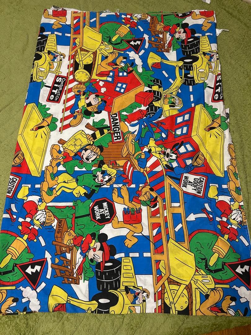 工事ミッキー　ビンテージシーツ