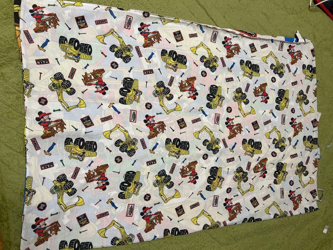 工事ミッキー　ビンテージシーツ