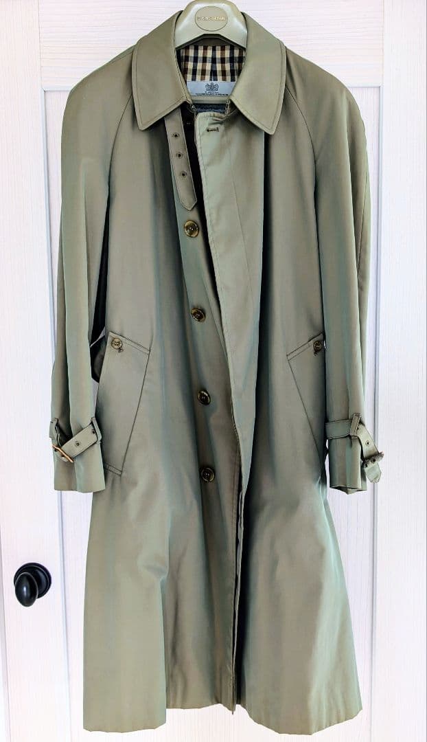 Aquascutum 英国製　オリーブ玉虫色　シングルトレンチ　38　L　美品