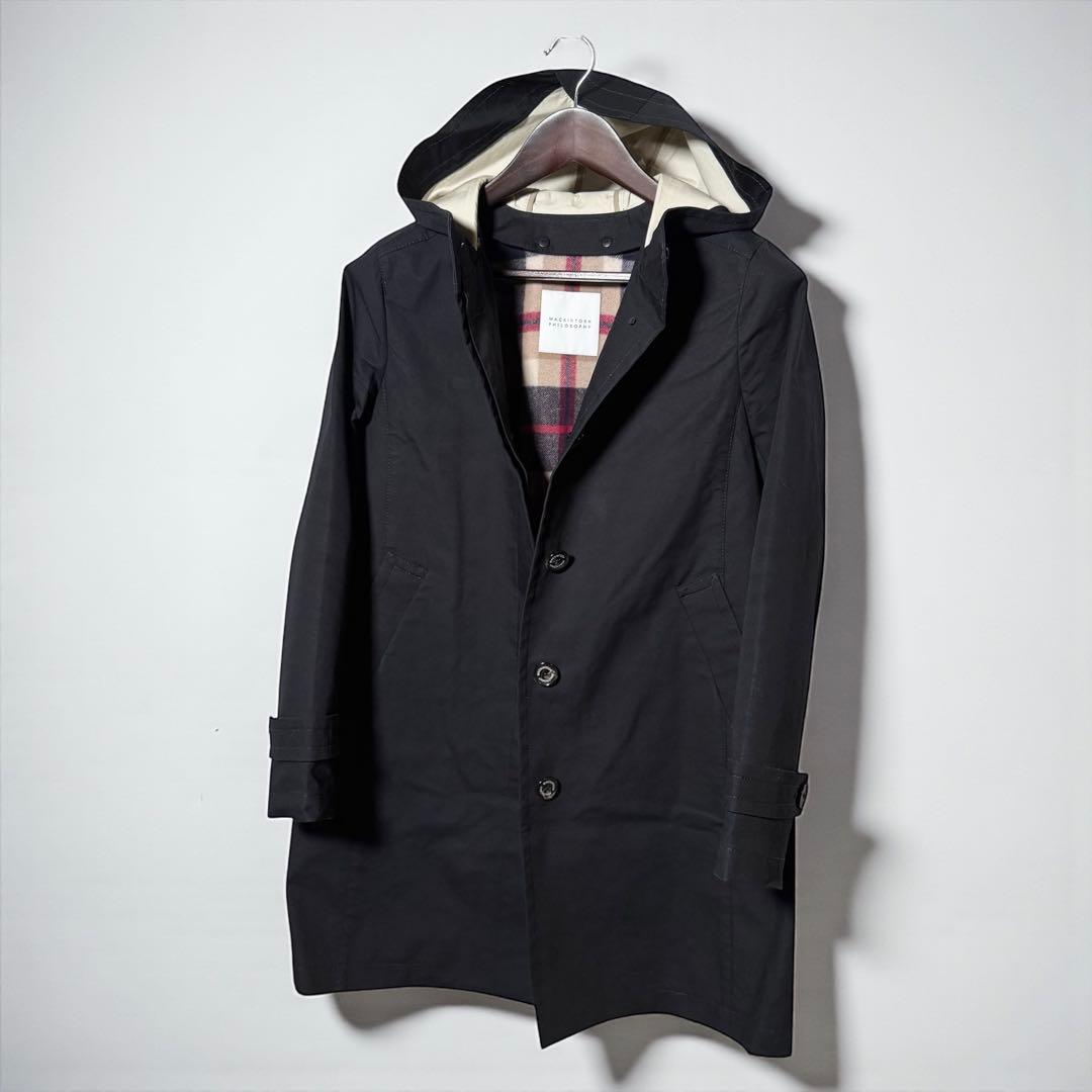 美品 マッキントッシュフィロソフィー ステンカラーコート ライナー 40 濃紺