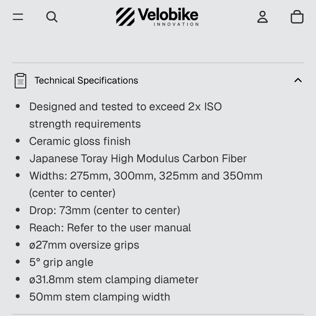 パーツ Velobike Altias Sprint Handlebar 275mm