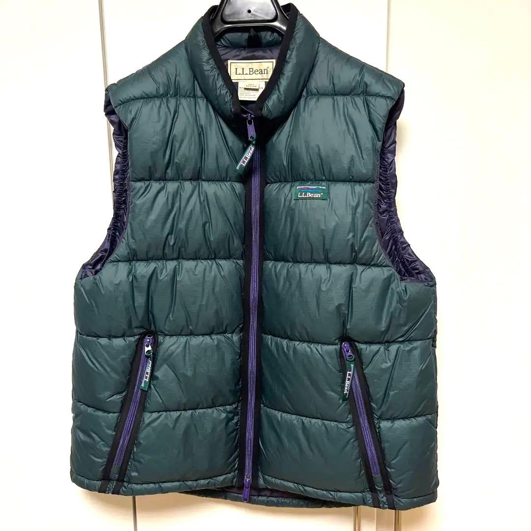 美品 L.L.Bean ダウンベスト グリーン M