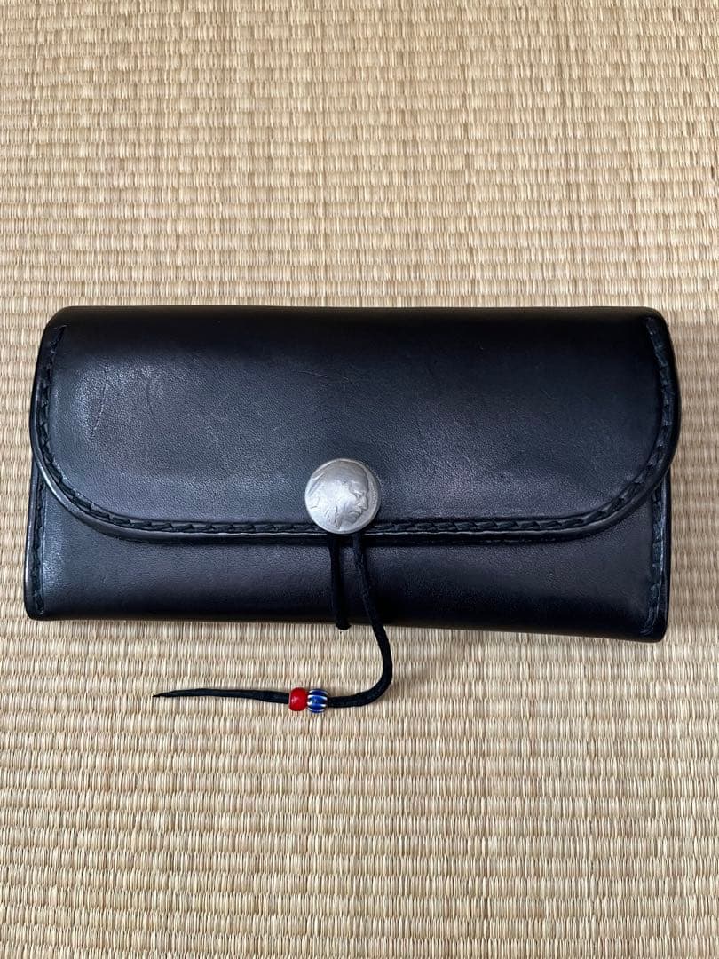 美品❗️ ゴローズ　三つ折りロングウォレット　ブラック　おまけ付き❗️