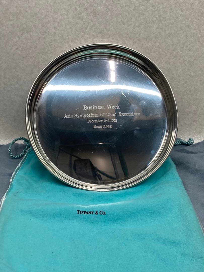 TIFFANY&Co. ティファニー ピュータートレイ シルバー ラウンドトレー